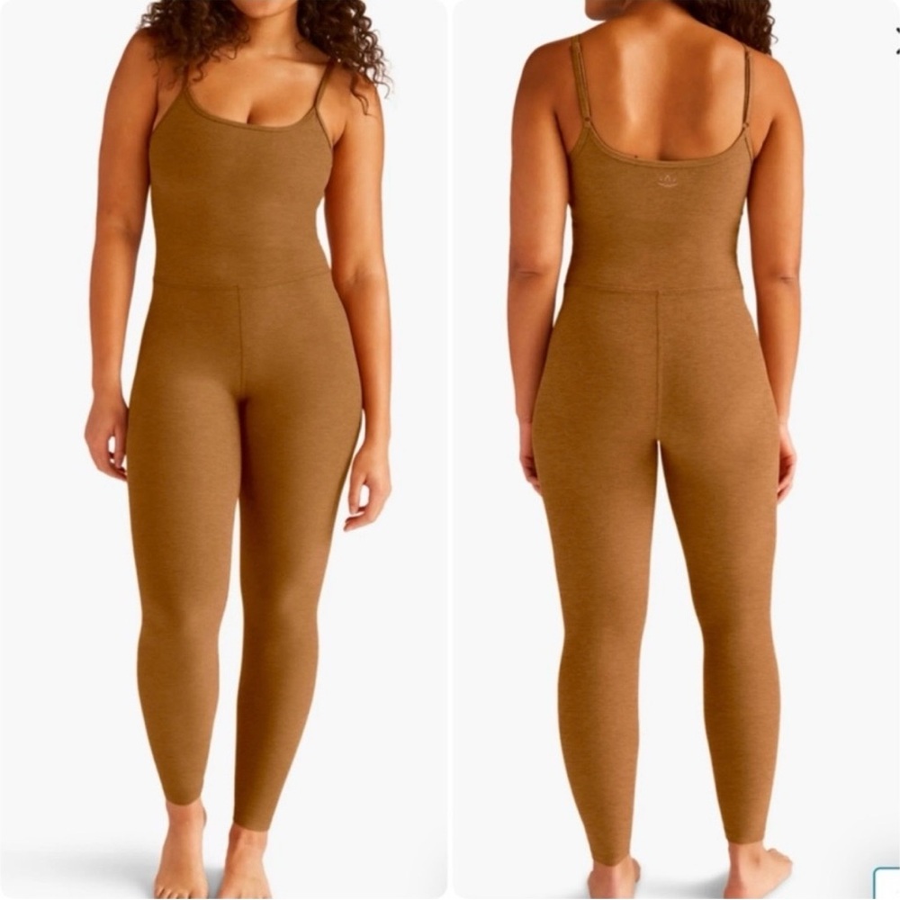 Beyond Yoga Spacedye Uplevel Midi Jumpsuit in Caramel Toffee Heather